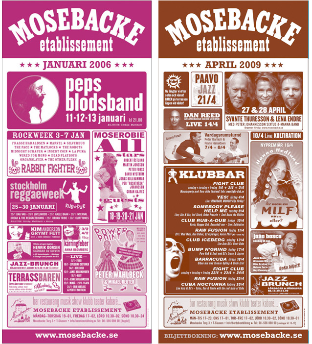 Posters: Mosebacke Etablissement 1999–2010